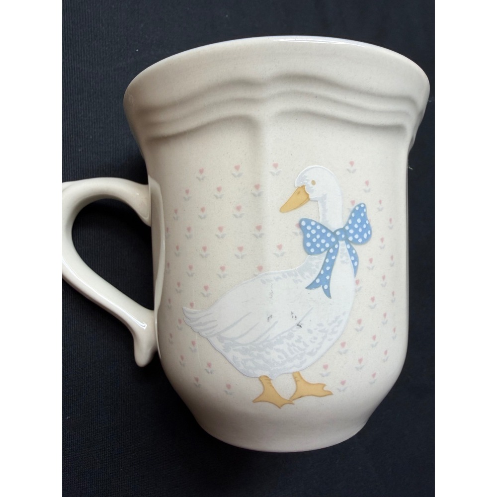 Tienshan Stoneware Country Goose Blue Bow Heart Vintage Dinnerware Cottagecore - Picture 14 of 16
